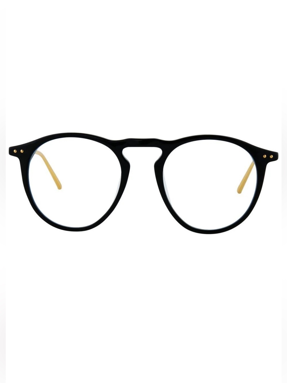 LINDA FARROW Luxury Black Gold Oval Optical Glasses Frame LFL608 C1 NWT